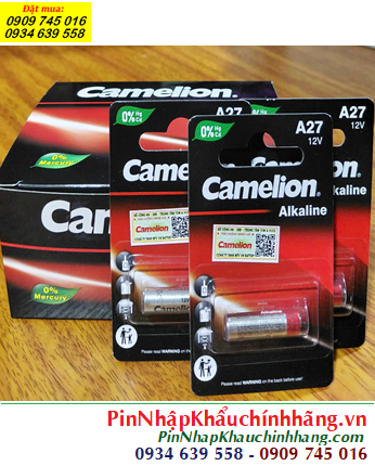 COMBO 01hộp=10vỉ Pin Remote 12v Alkaline Camelion A27-BP1 (Vỉ 1viên), Giá chỉ 159.000 /Hộp